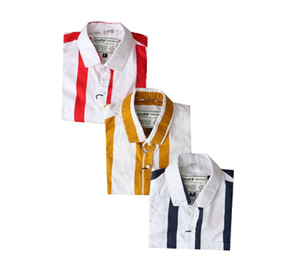 duff (1592) men 100% cotton casual striped shirts ( multicolor)